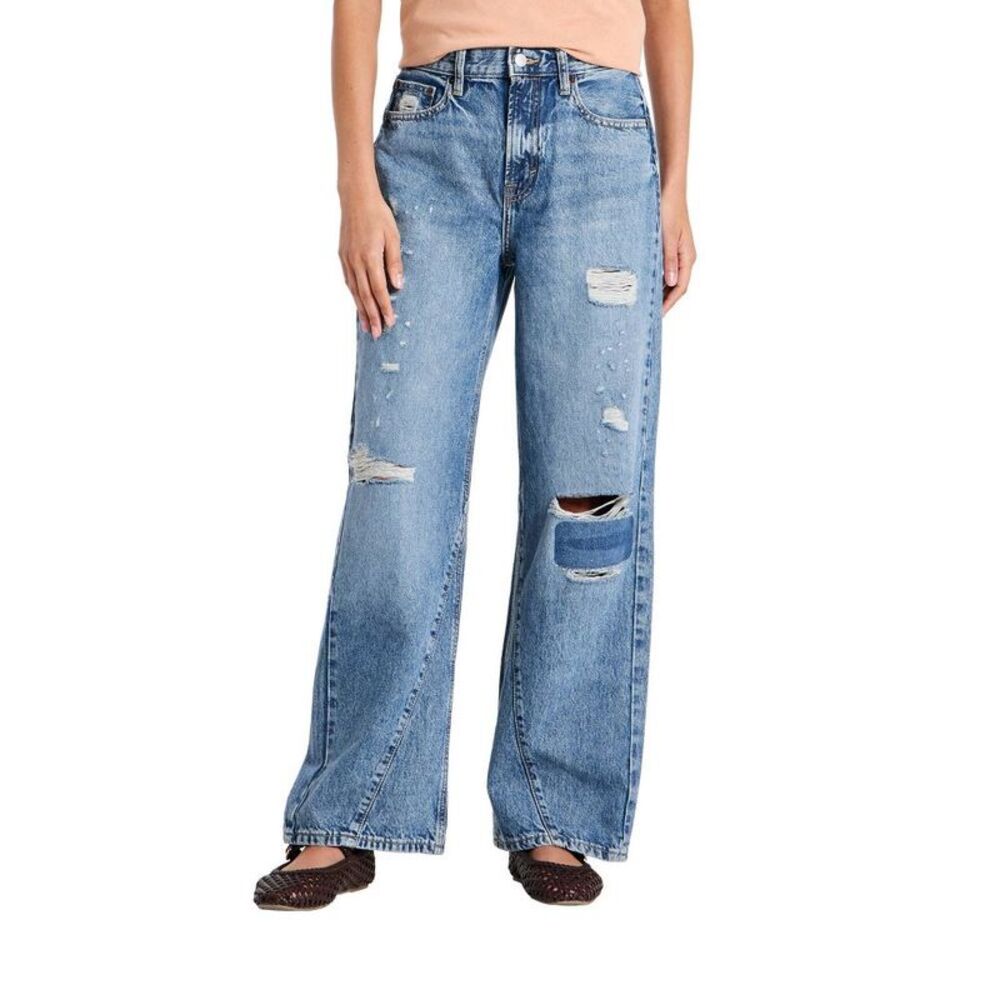 Women's Mid-Rise Loose Jeans - Universal Thread Medium Wash 4 Long